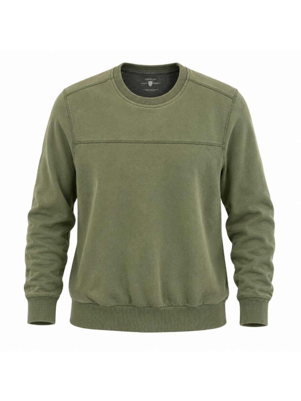 Arrow Olive Green Crewneck Sweatshirt Men’s Large Cotton Blend Pullover Casual